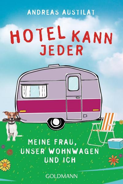 Vanlife Buch Titelbild, Hotel kann jeder, gezeichneter lila wohnwagen