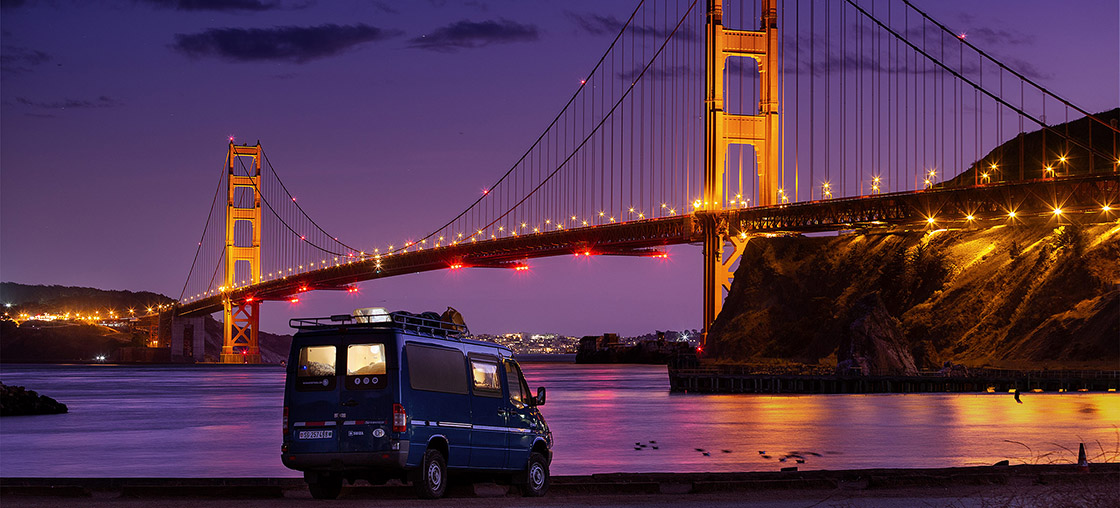 whale on trail van life bus san francisco