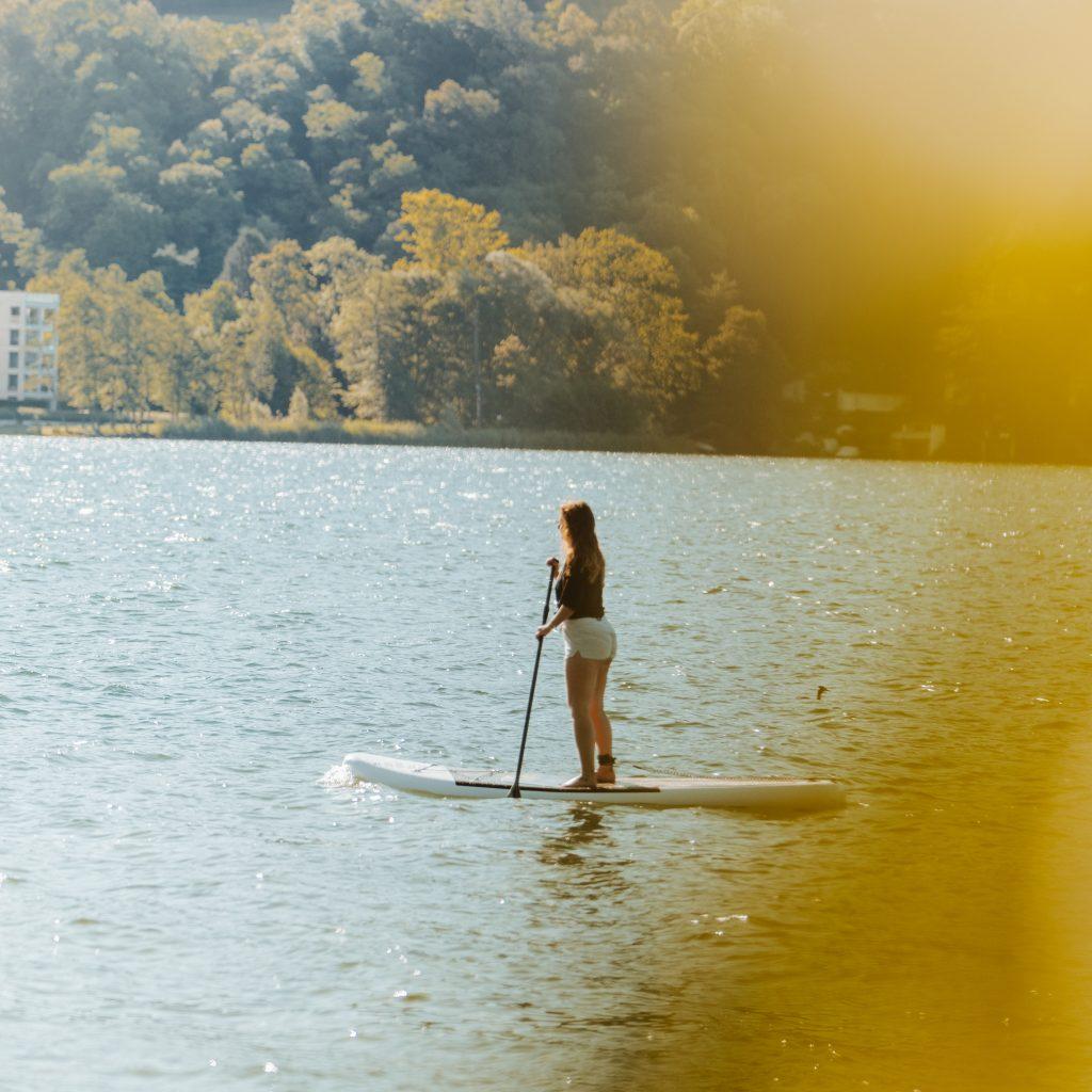 camping molinazzo sup auf dem see